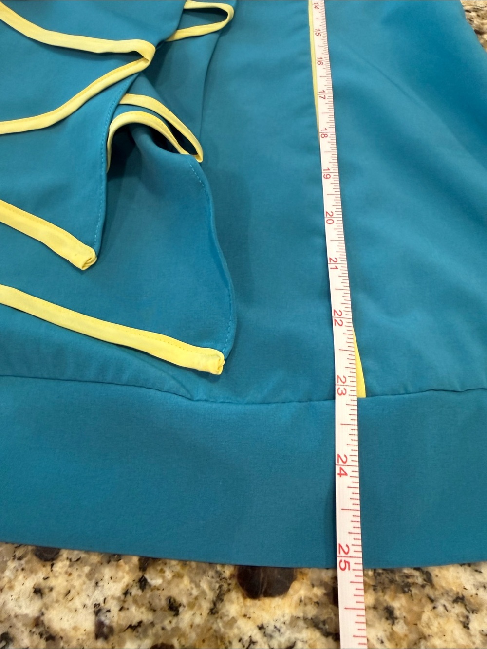 Minuet sleeveless top teal blue yellow trim SZ M - Picture 11 of 13